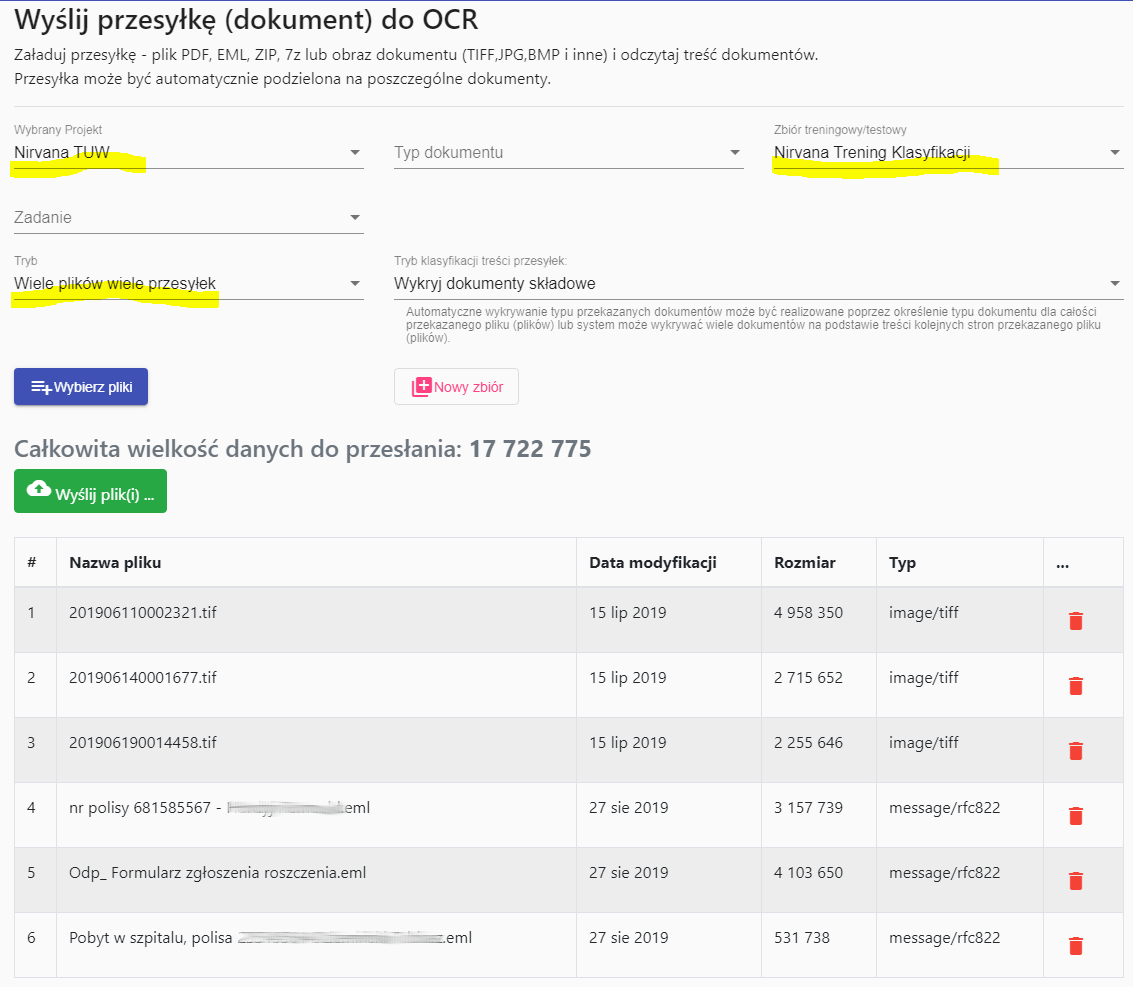 FormAnalyzer RBEE wysłanie dokumentu do OCR