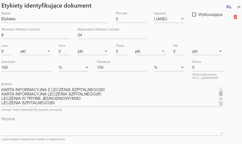 FormAnalyzer RBEE etykiety identyfikujące dokument